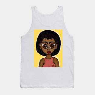 Cute art black anime style digital art Tank Top